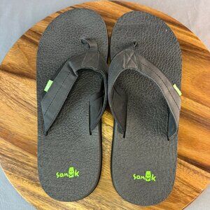 Sanuk Men's Beer Cozy 2 Charcoal Flip Flops Sandals Casual Summer Beach Relax 12